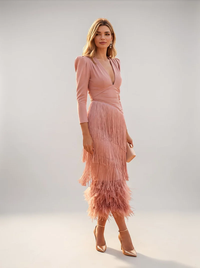 Rylanya – Elegantes Kleid Mit Fransen