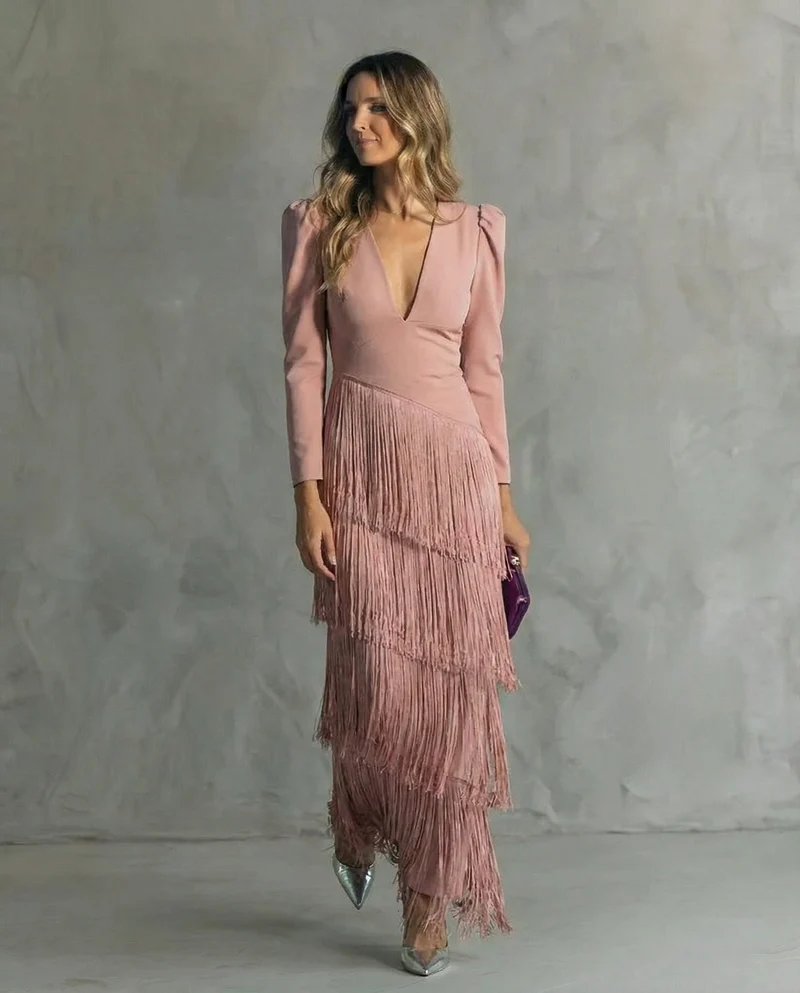 Clara | Schickes Kleid mit Fransenärmeln