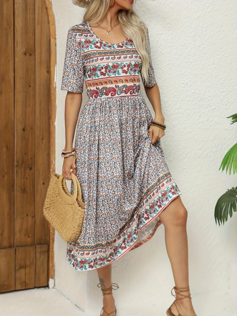 Jeeni – Kurzärmeliges Kleid Mit Blumenmuster