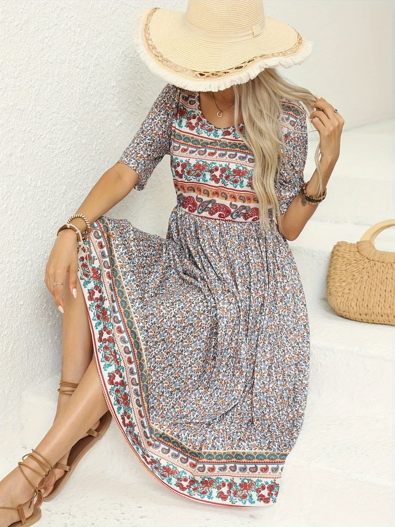 Jeeni – Kurzärmeliges Kleid Mit Blumenmuster