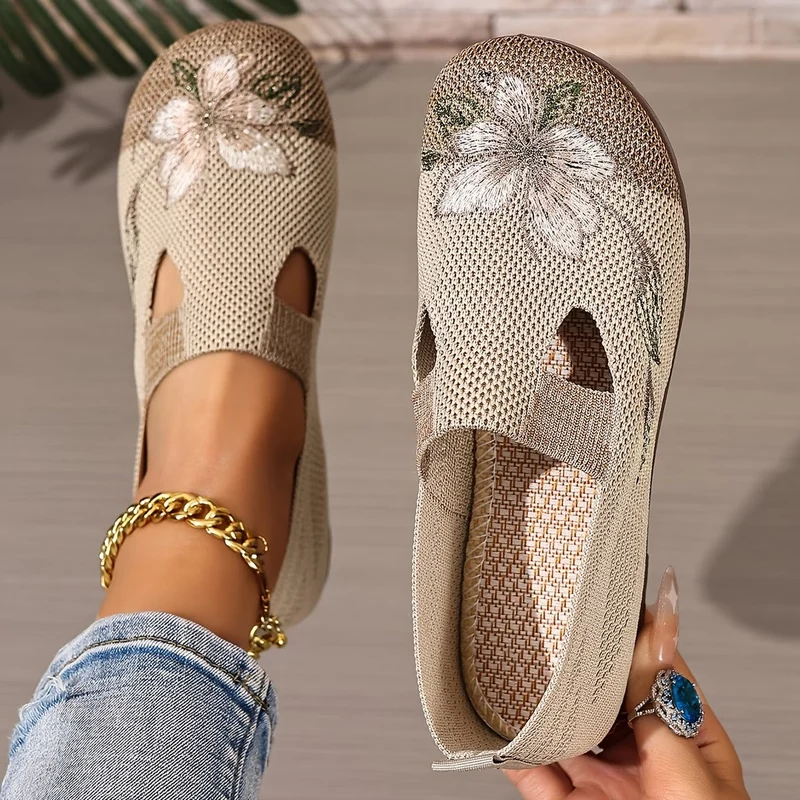 Schicke bestickte atmungsaktive Damenschuhe