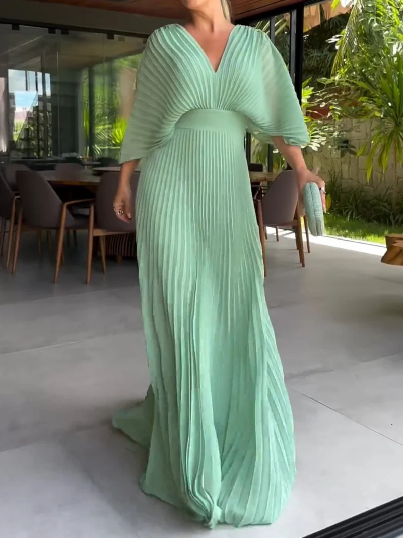 Valerija - Lebhaftes Maxi Kleid Mit Falten