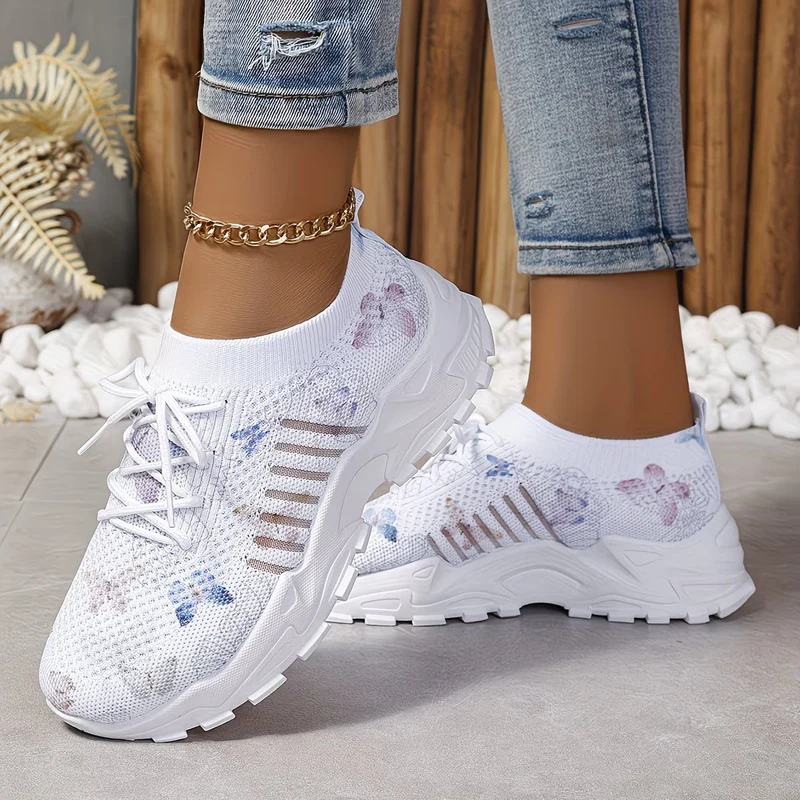 Destinee - Schmetterlingsmuster Schnür Turnschuh