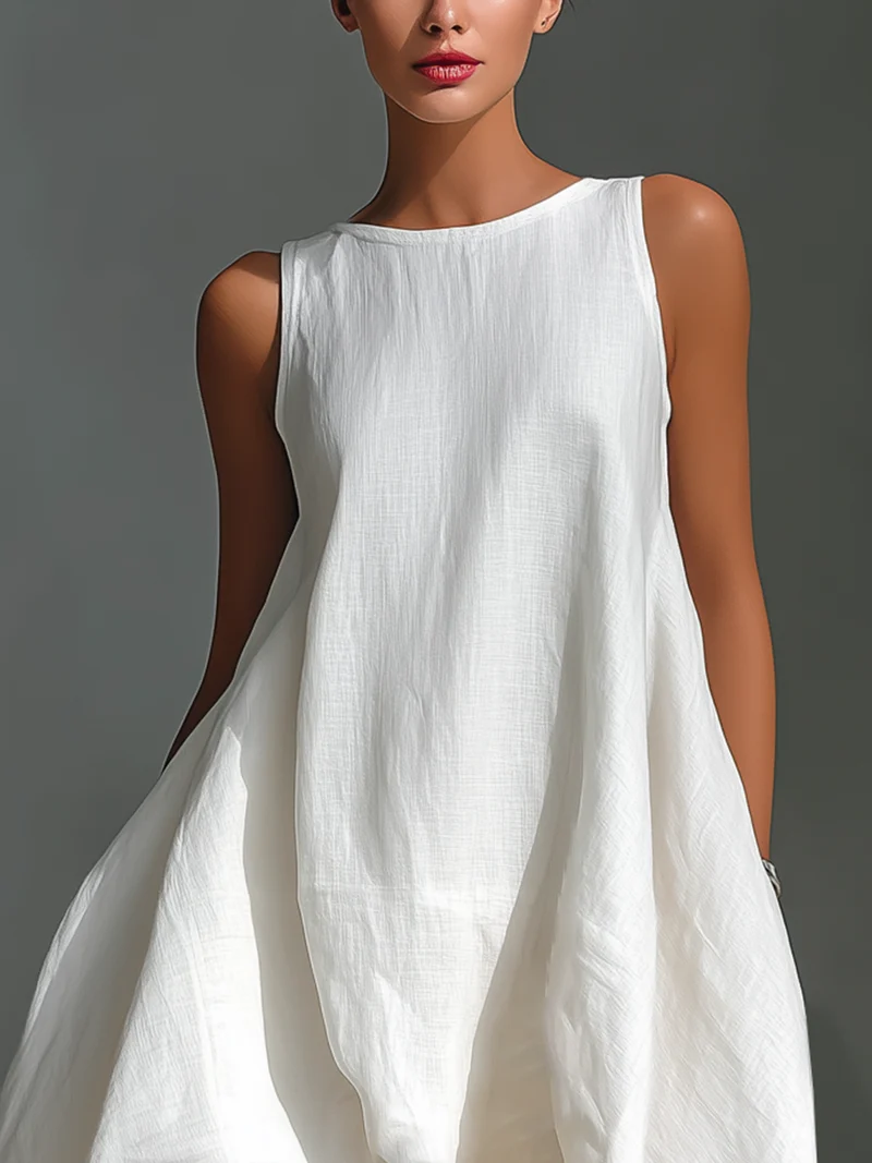 Alyna – Ärmelloses Midikleid Mit Asymmetrischem Saum