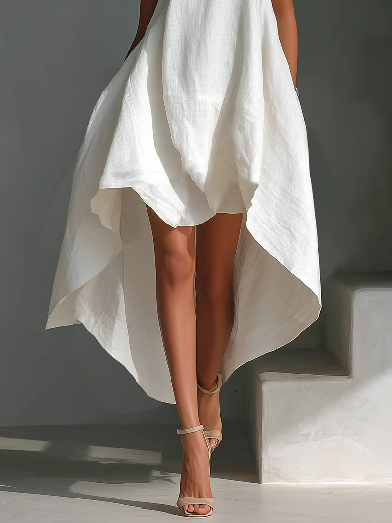 Alyna – Ärmelloses Midikleid Mit Asymmetrischem Saum