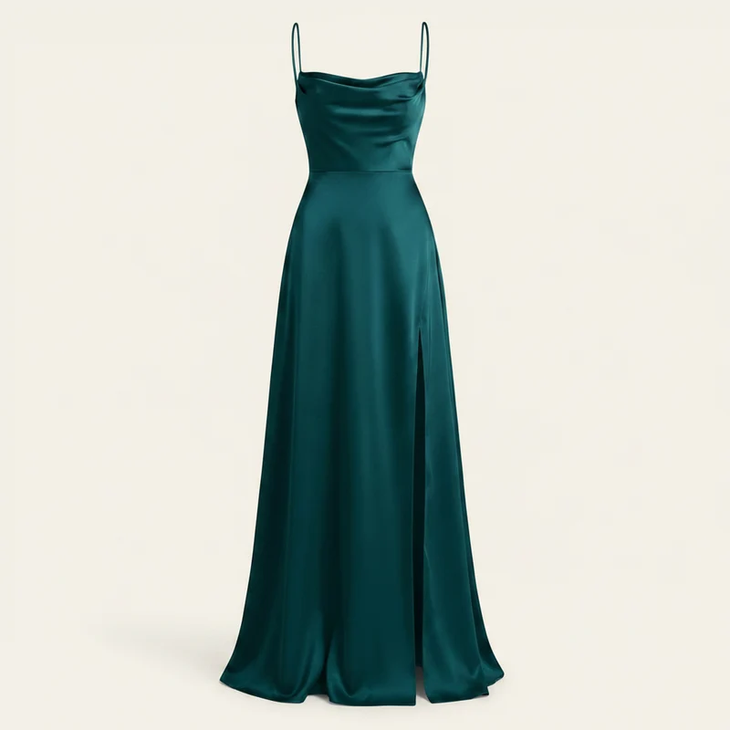 Maxi Kleid Damen | Elegantes Abendkleid lang mit Beinschlitz