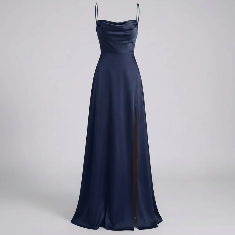 Maxi Kleid Damen | Elegantes Abendkleid lang mit Beinschlitz