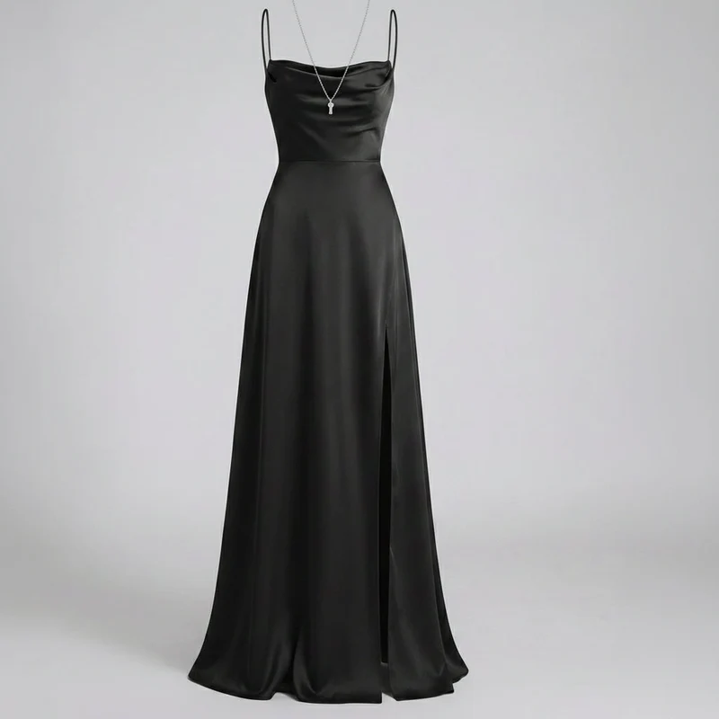 Maxi Kleid Damen | Elegantes Abendkleid lang mit Beinschlitz