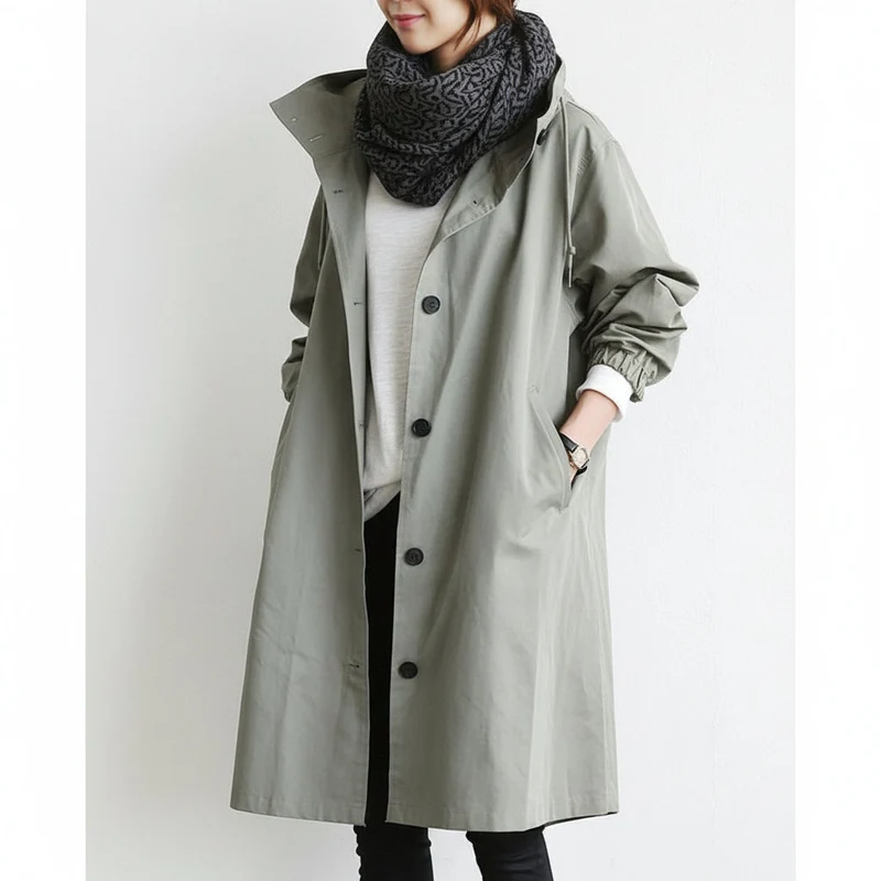 Damen Trenchcoat mit Kapuze | Übergangsjacke für jeden Tag