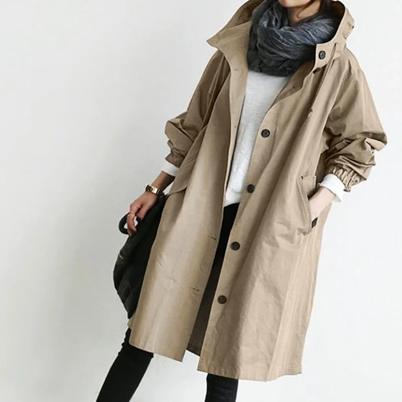 Damen Trenchcoat mit Kapuze | Übergangsjacke für jeden Tag