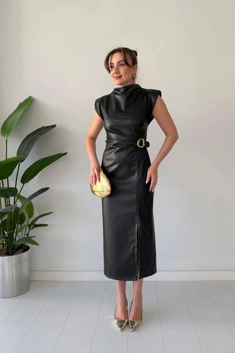 Claudine - Elegantes Kleid Mit Gürtel