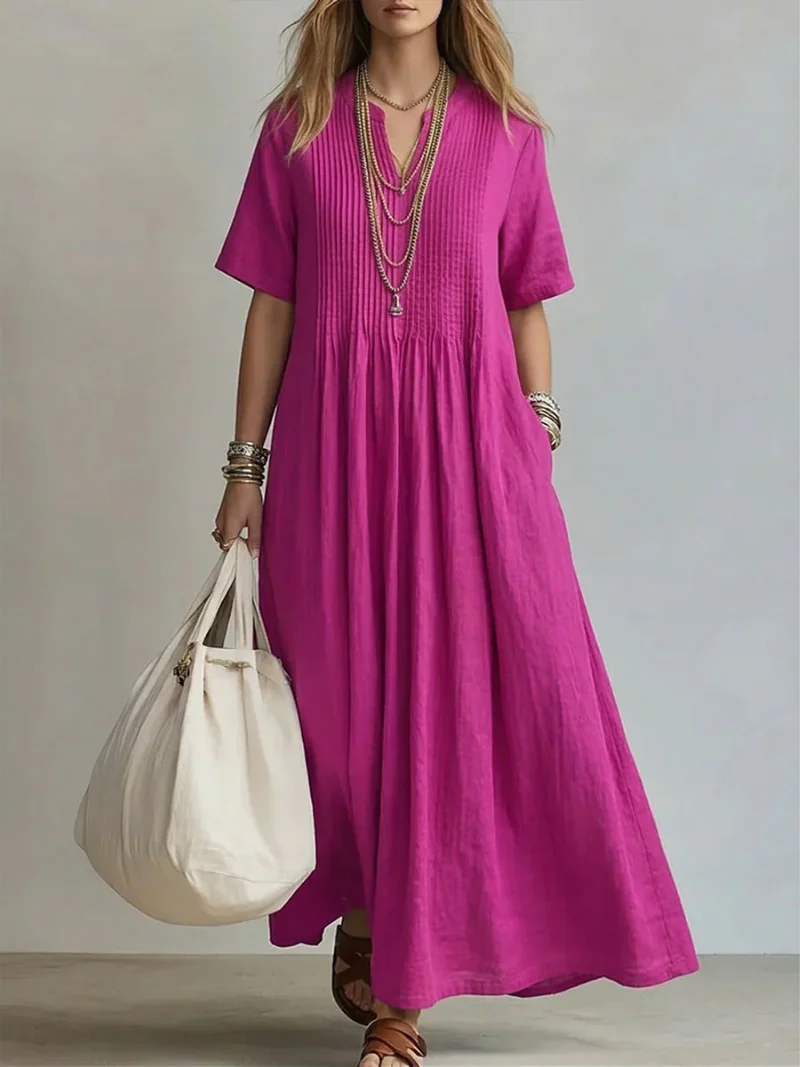 Betsaida – Elegantes Kleid Mit V-Ausschnitt Und kurzen Ärmeln