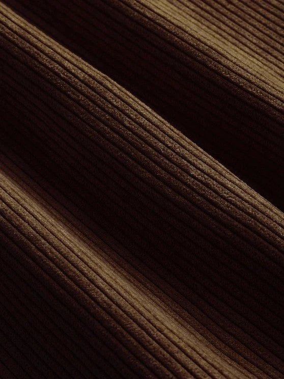 Herren Corduroy Langarmhemd mit halber Knopfleiste