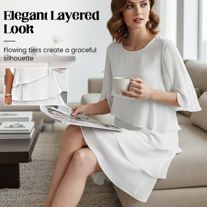 Chic Schichtkleid mit Puffärmeln für Frauen