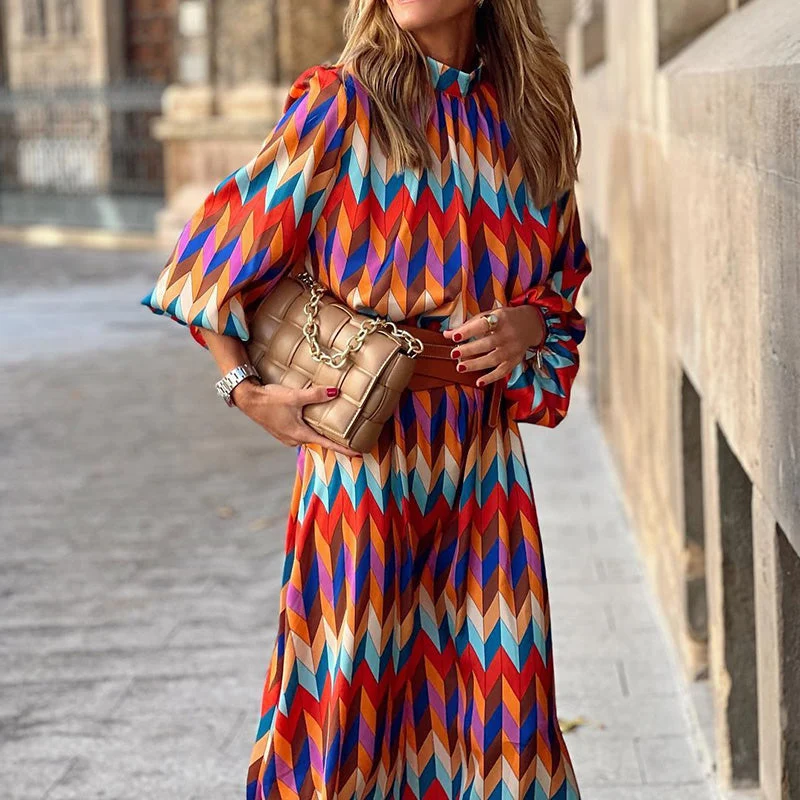 Cassandra - Lebhaftes Geometrisches Kleid