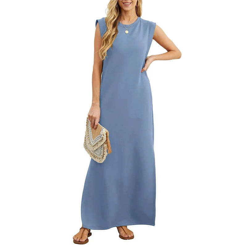 Maliya - Ärmelloses lässiges Maxikleid
