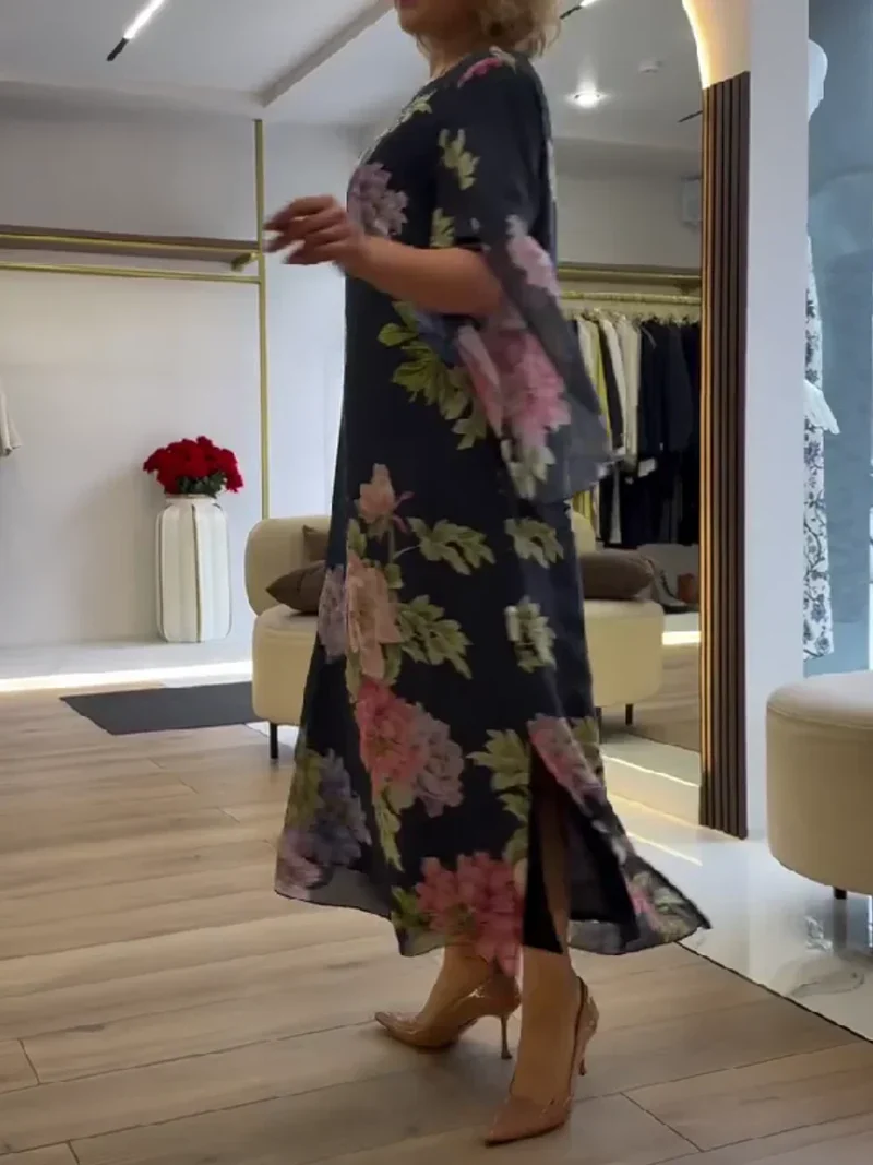 Leichtes Maxikleid mit floralem Druck für ultimativen Komfort