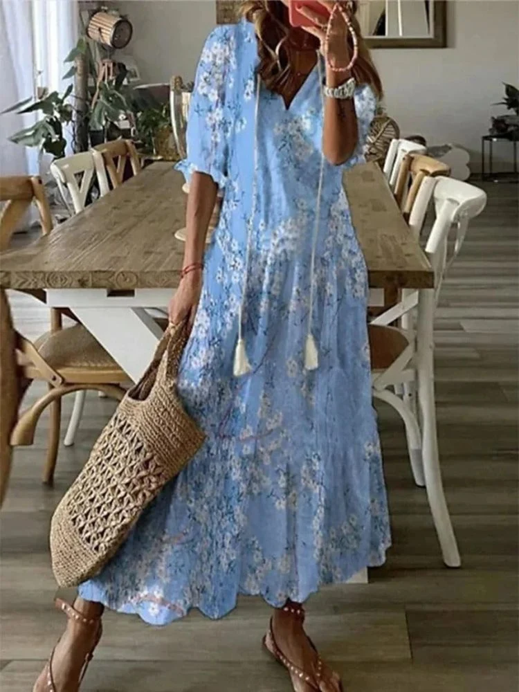 Verute - Maxikleid Aus Samt Mit Blumenmuster