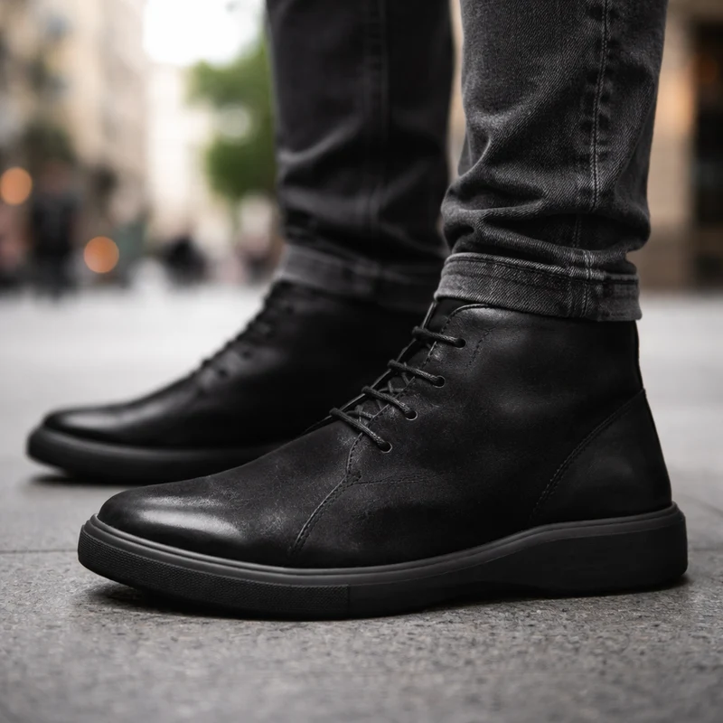 Avishai – Lederstiefel Mit Schnürung