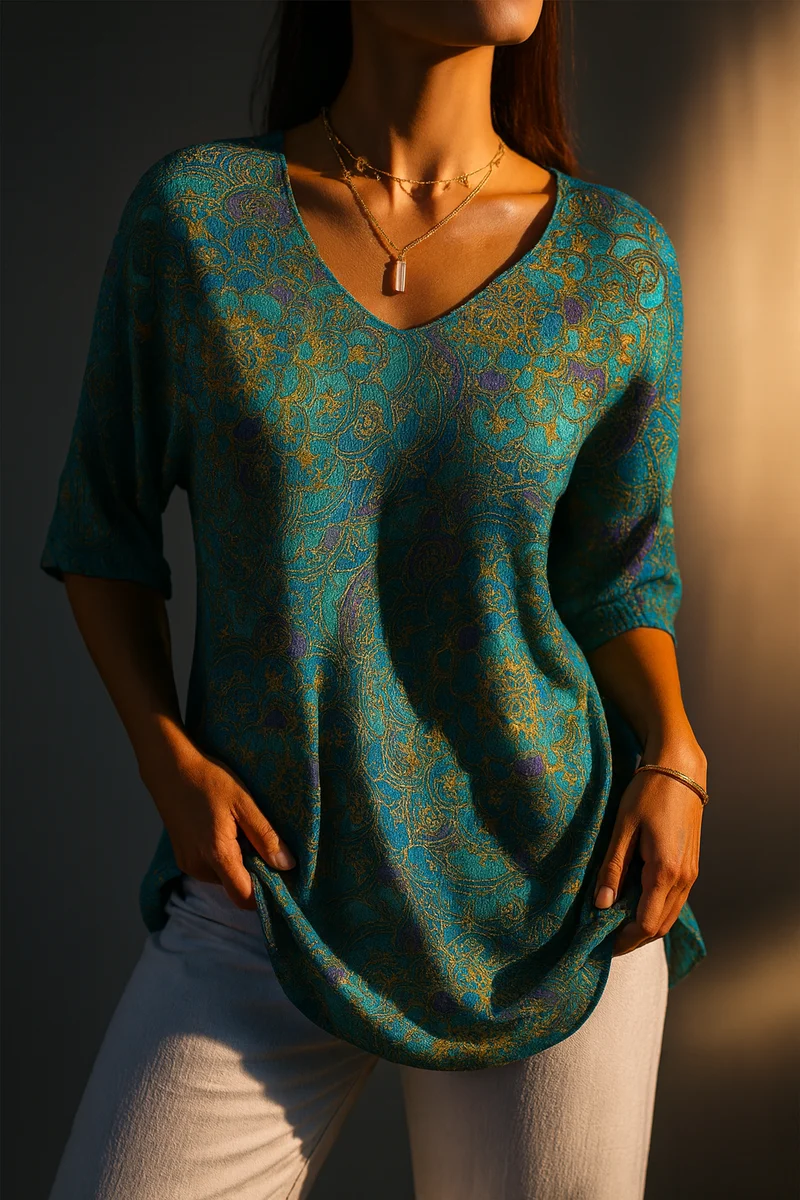 Rezilia – Fließende Bluse Mit Raffiniertem Drucken