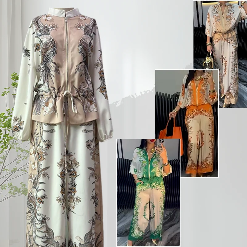 Katya - Eleganter Blumen Drucken Zweiteiliges Set