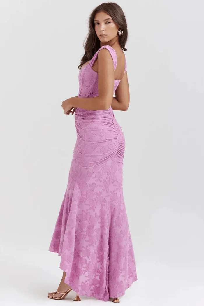 Arabella Kleid – Elegantes Korsett-Maxikleid mit Rüschen