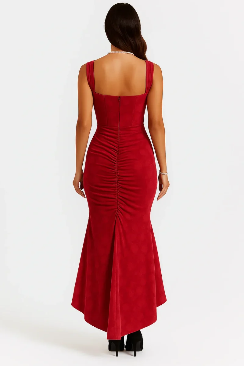 Arabella Kleid – Elegantes Korsett-Maxikleid mit Rüschen