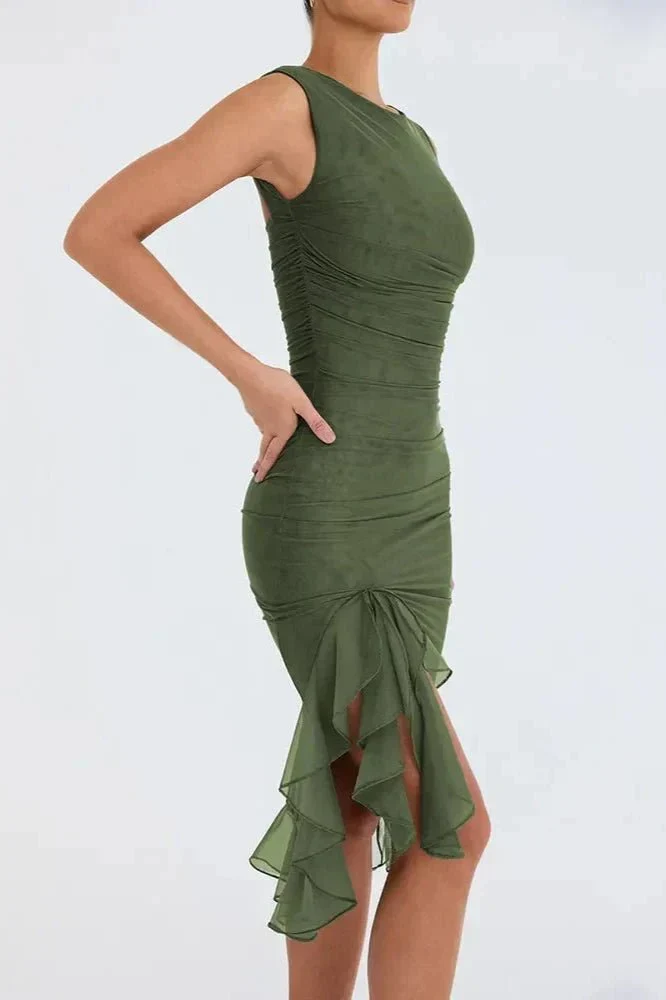 Charlotte Kleid – Elegantes Midi-Kleid aus Stretch-Mesh