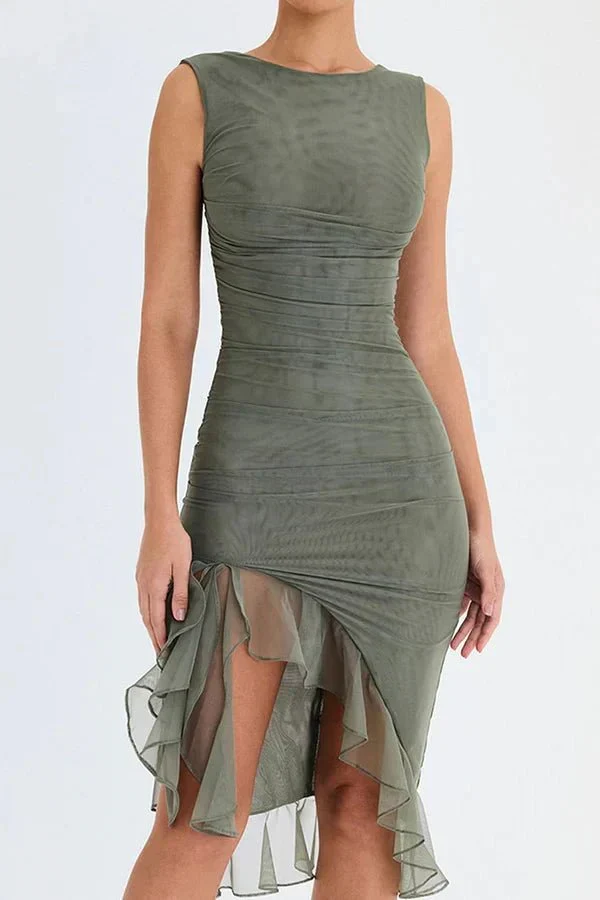 Charlotte Kleid – Elegantes Midi-Kleid aus Stretch-Mesh