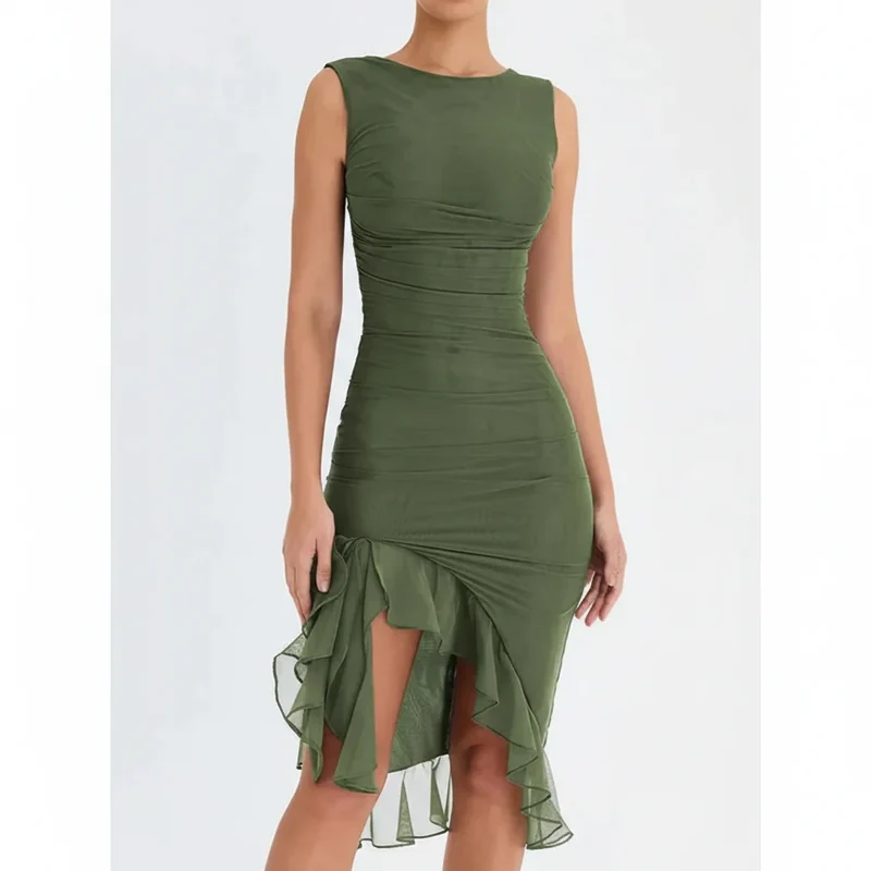 Charlotte Kleid – Elegantes Midi-Kleid aus Stretch-Mesh