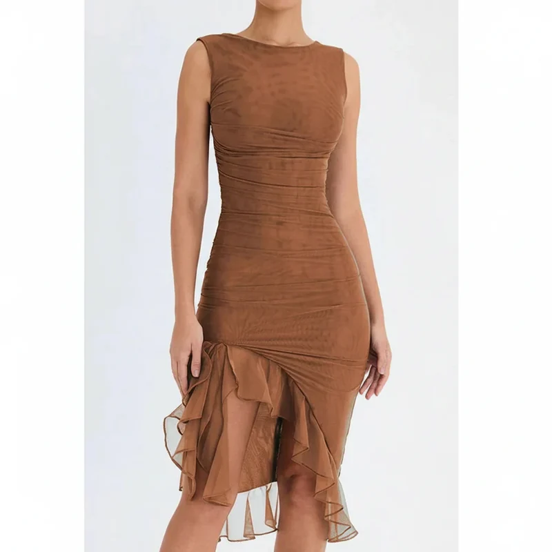 Charlotte Kleid – Elegantes Midi-Kleid aus Stretch-Mesh