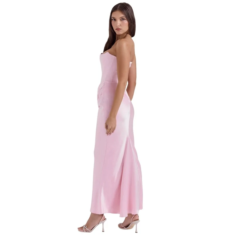 Sloane Dress – Trägerloses Korsett-Maxikleid aus Satin