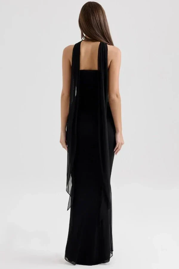 Hailey Kleid – Trägerloses Corsagen-Maxikleid mit Raffung