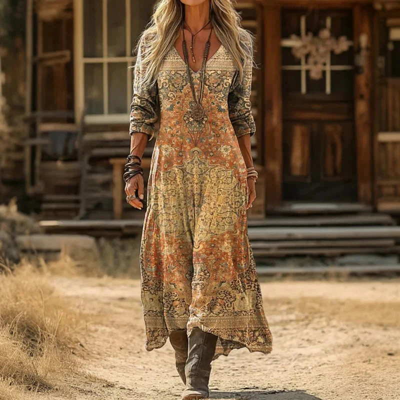Bea | Vintage-inspiriertes langärmliges Freizeitkleid