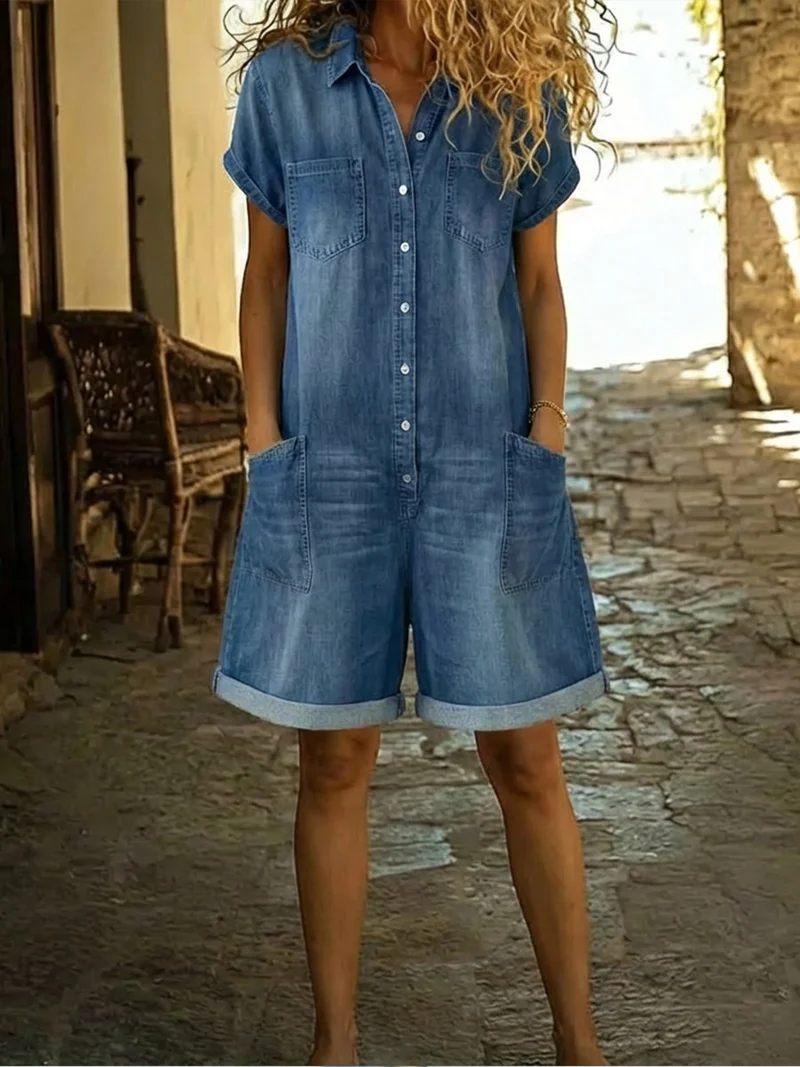 Lässiger Damen Kurz-Overall