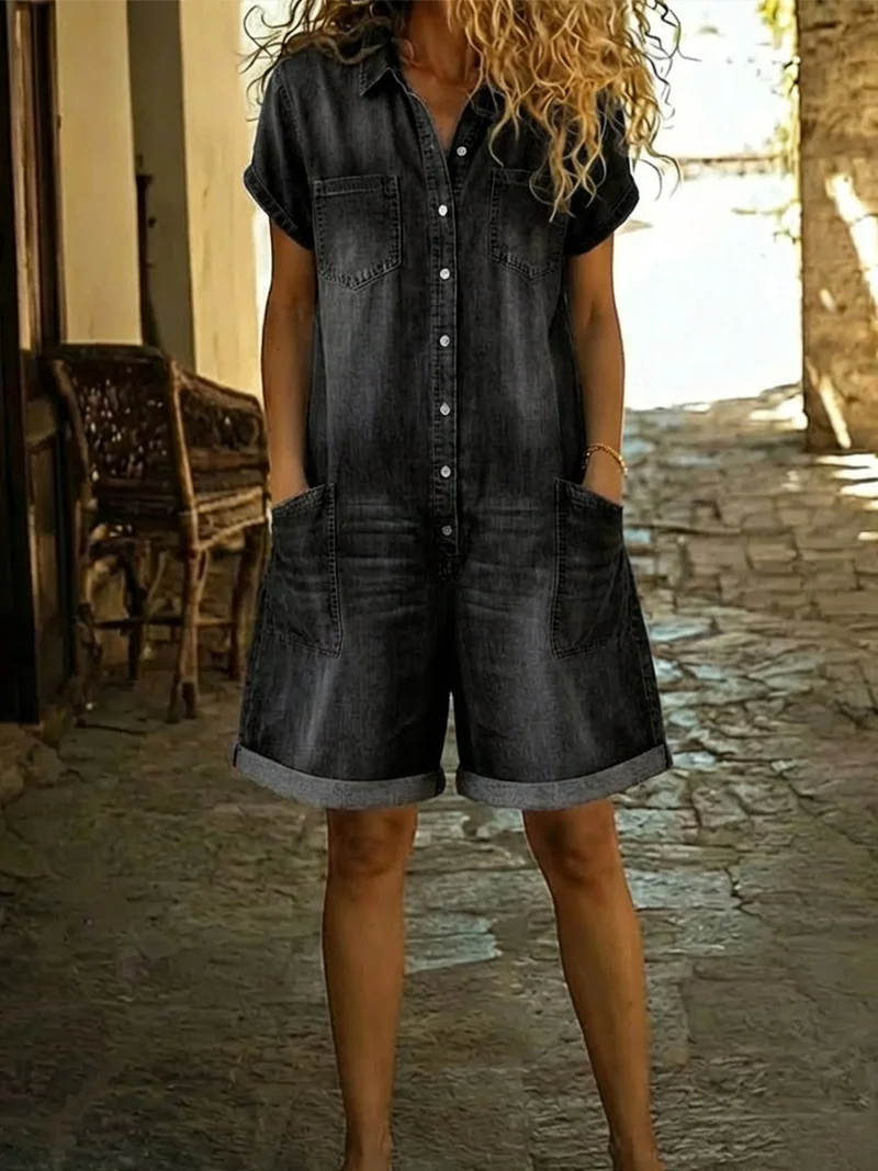 Lässiger Damen Kurz-Overall