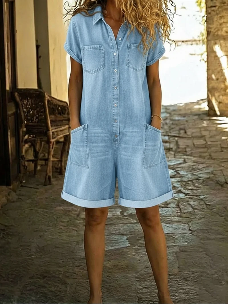 Lässiger Damen Kurz-Overall