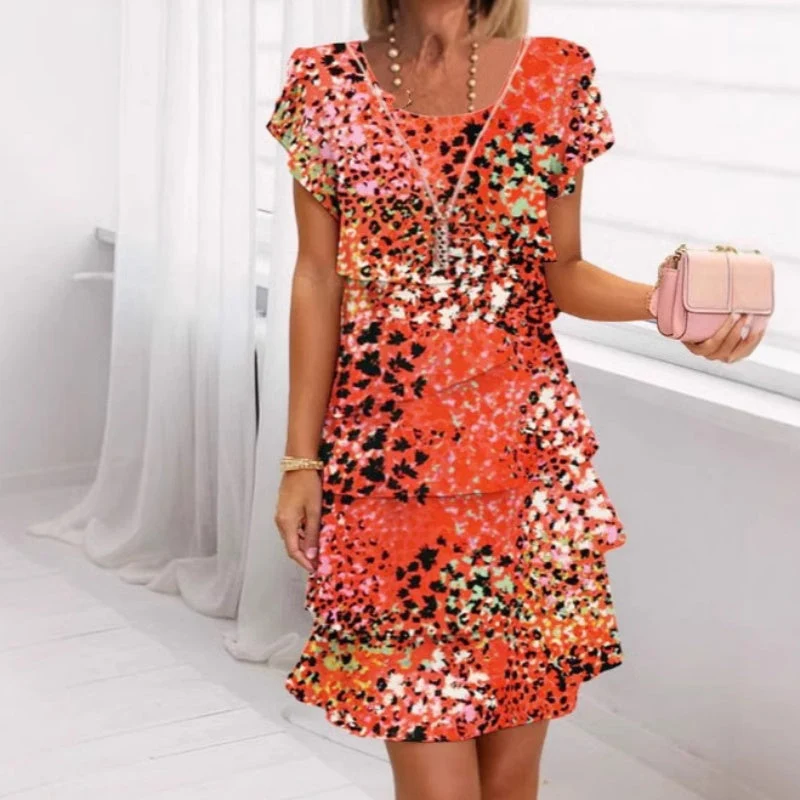 Jonna - Stilvolles Kleid Mit Leopard Enmuster Und Pailletten
