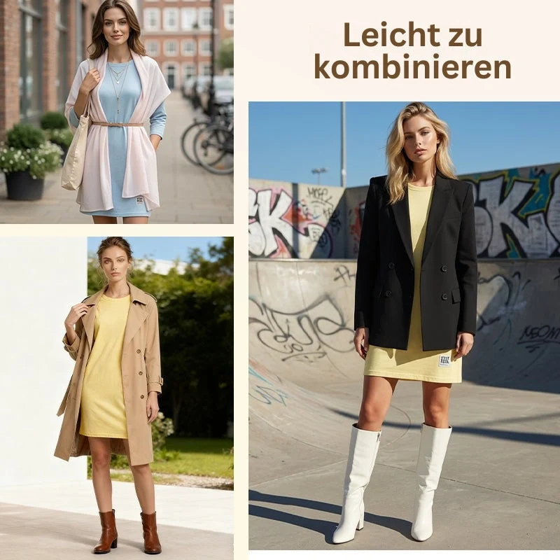 Sidsel – Elegantes T-Hemd-Kleid Mit Rundhalsausschnitt