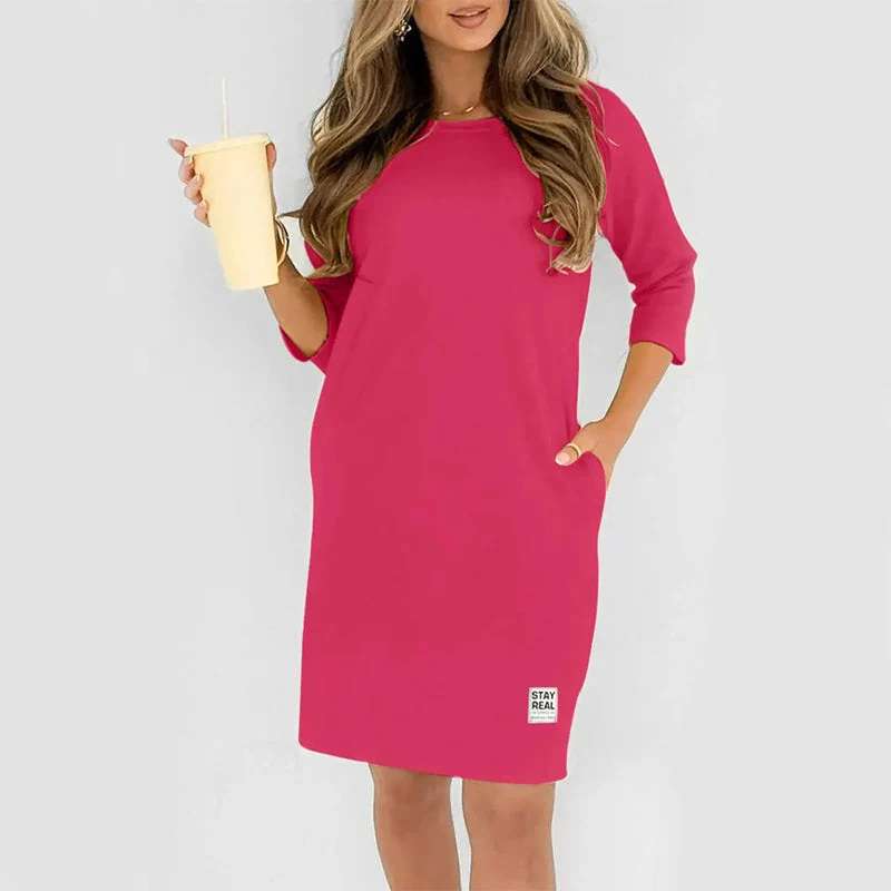 Sidsel – Elegantes T-Hemd-Kleid Mit Rundhalsausschnitt