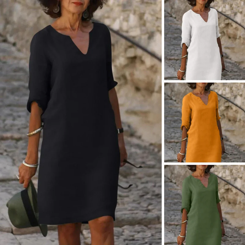 Lola - Lässiges V-Ausschnitt-Kleid
