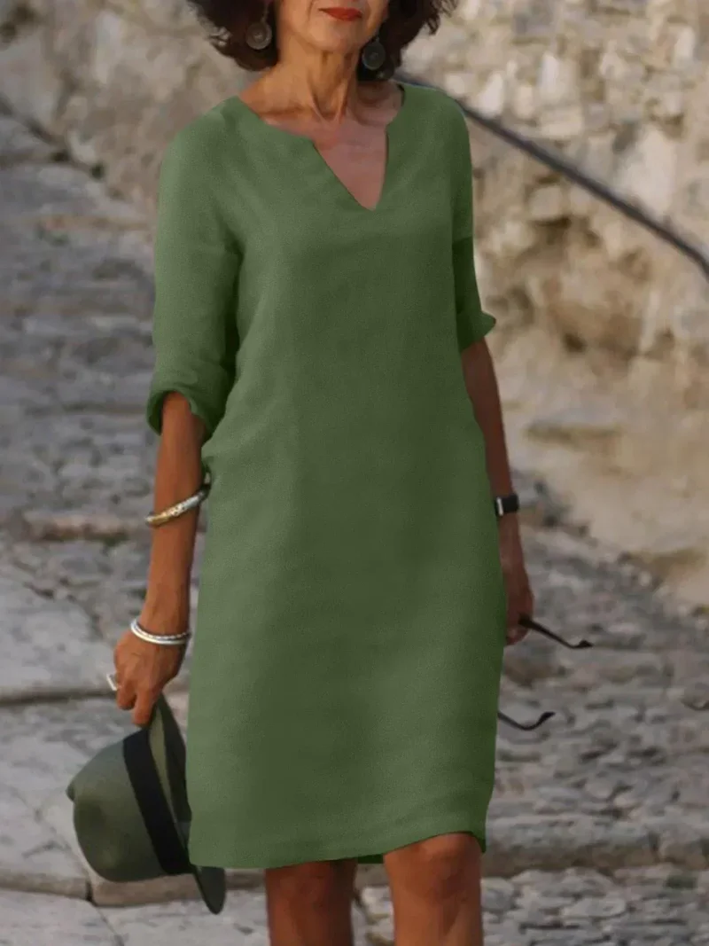 Lola - Lässiges V-Ausschnitt-Kleid