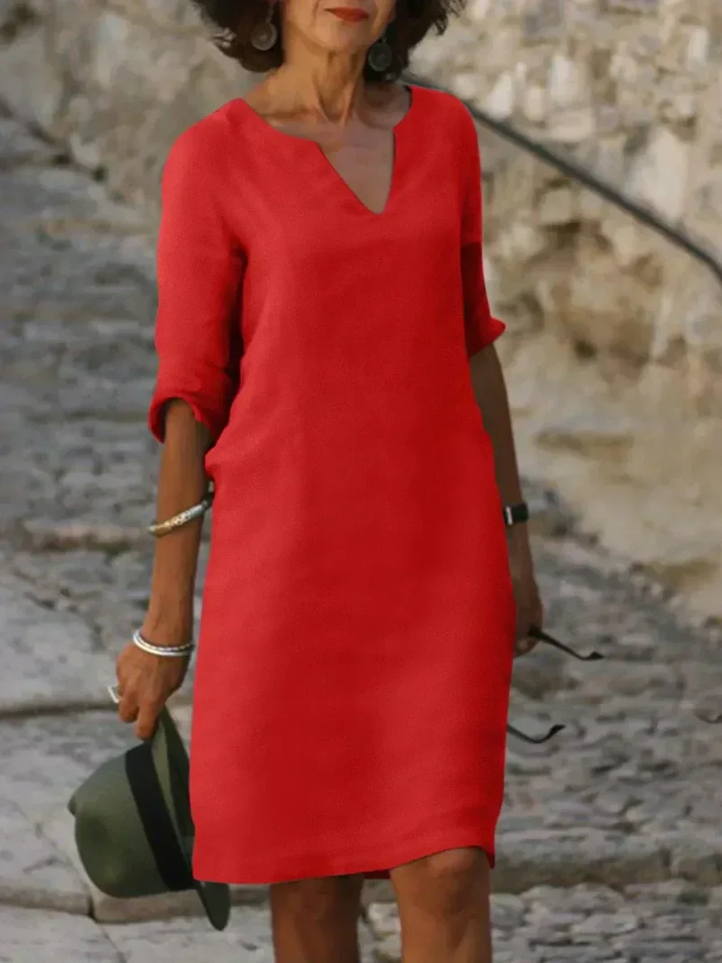 Lola - Lässiges V-Ausschnitt-Kleid