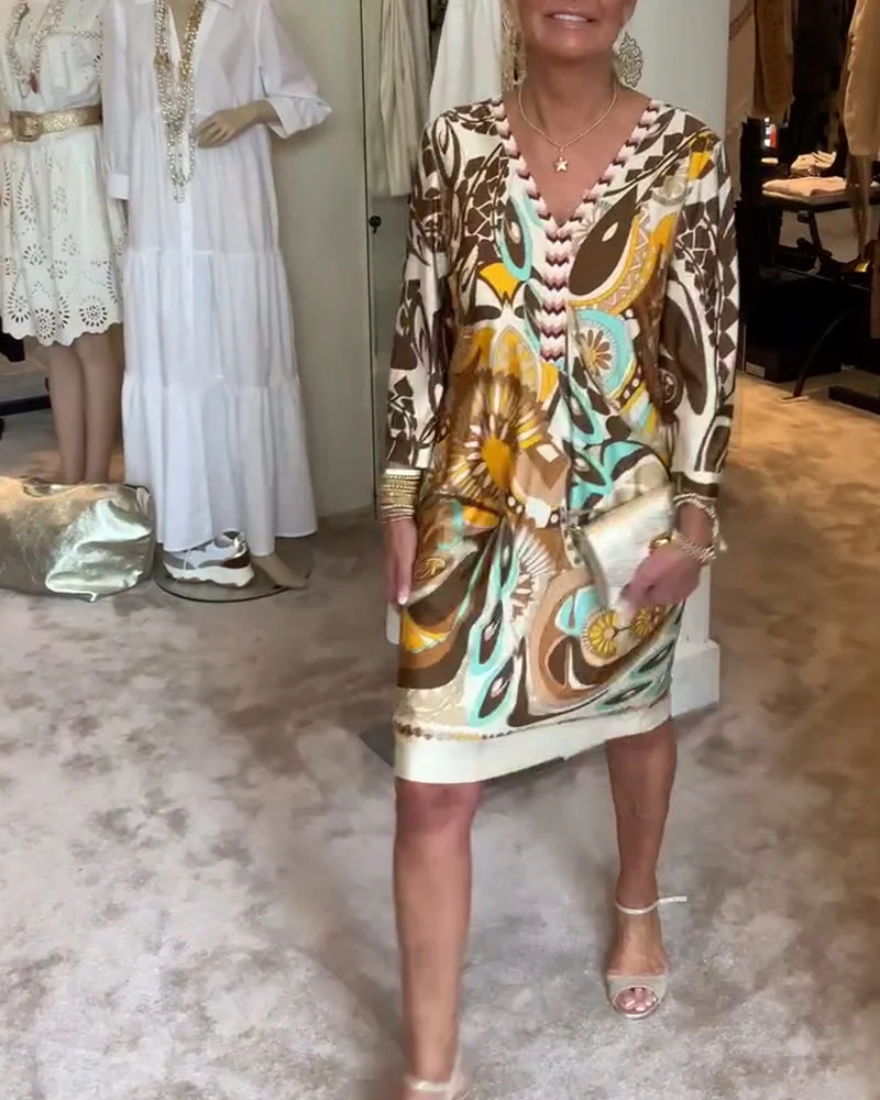 Moonie - Kleid mit Sonnenstrahlen-Druck
