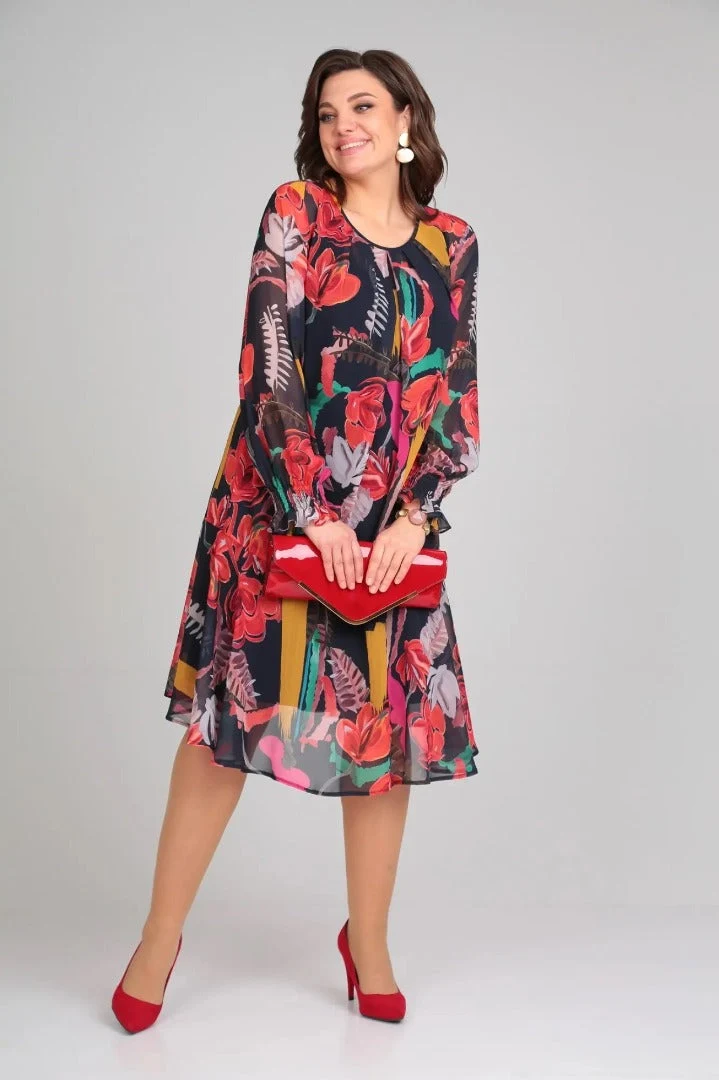 Vinoshika - Elegantes Blumen Kleid