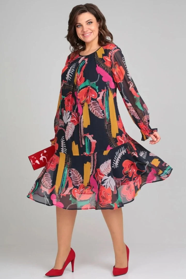 Vinoshika - Elegantes Blumen Kleid