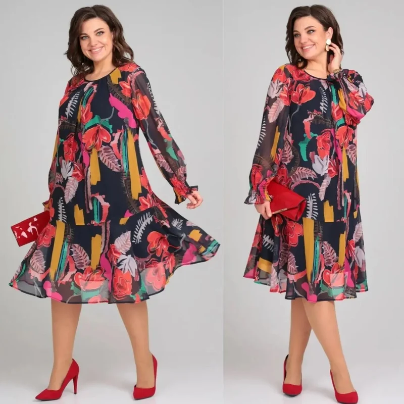 Vinoshika - Elegantes Blumen Kleid