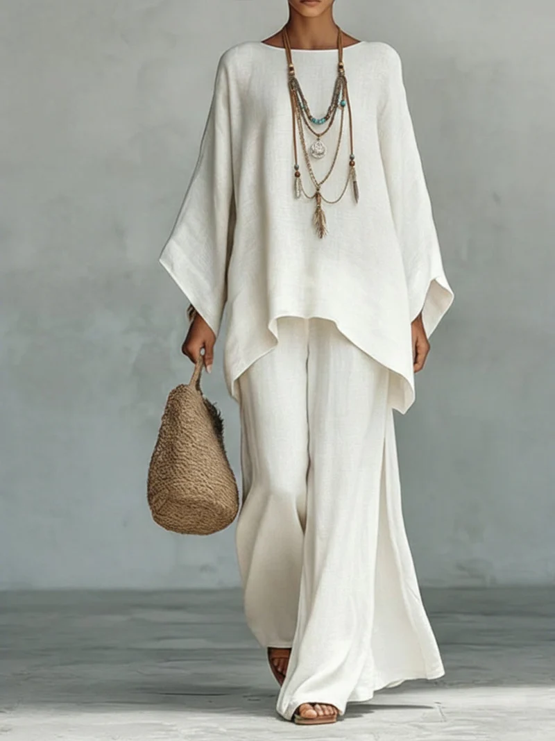 Celine™ | Schickes Leinen-Zweiteiler-Ensemble