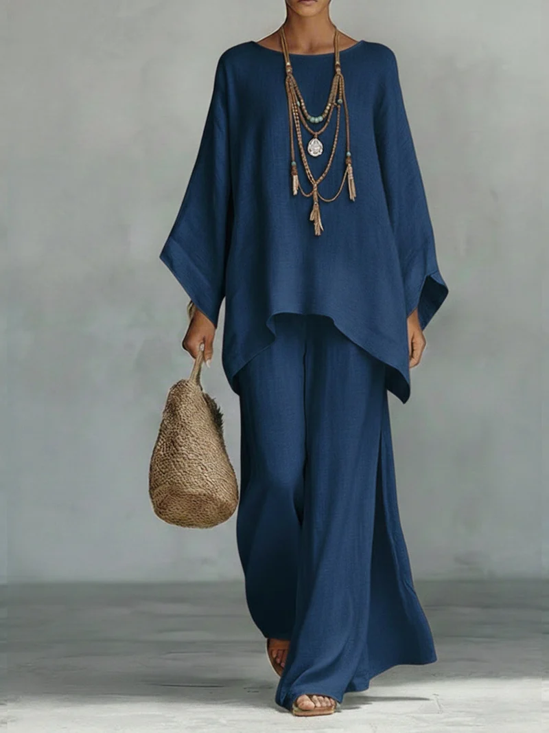 Celine™ | Schickes Leinen-Zweiteiler-Ensemble