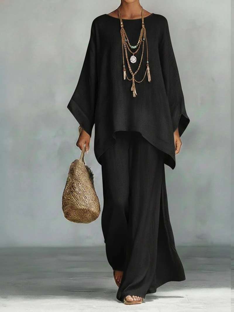 Celine™ | Schickes Leinen-Zweiteiler-Ensemble